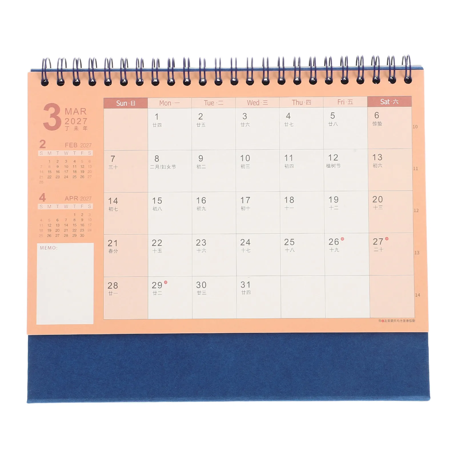 Desk Calendar Schedule Planner 2026 Monthly 2027 Desktop Daily Coil 2026-2027 Cute