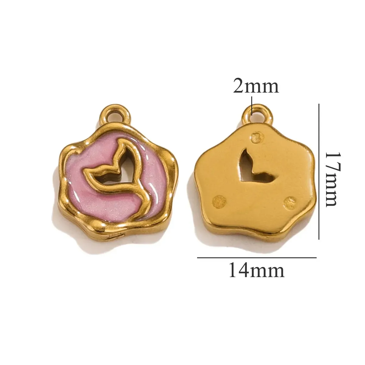 5pcs Stainless Steel Enamel Mermaid Tail Charms Gold-plated for DIY Necklaces Bracelet Earring Jewelry Making Supplies Wholesale image 3
