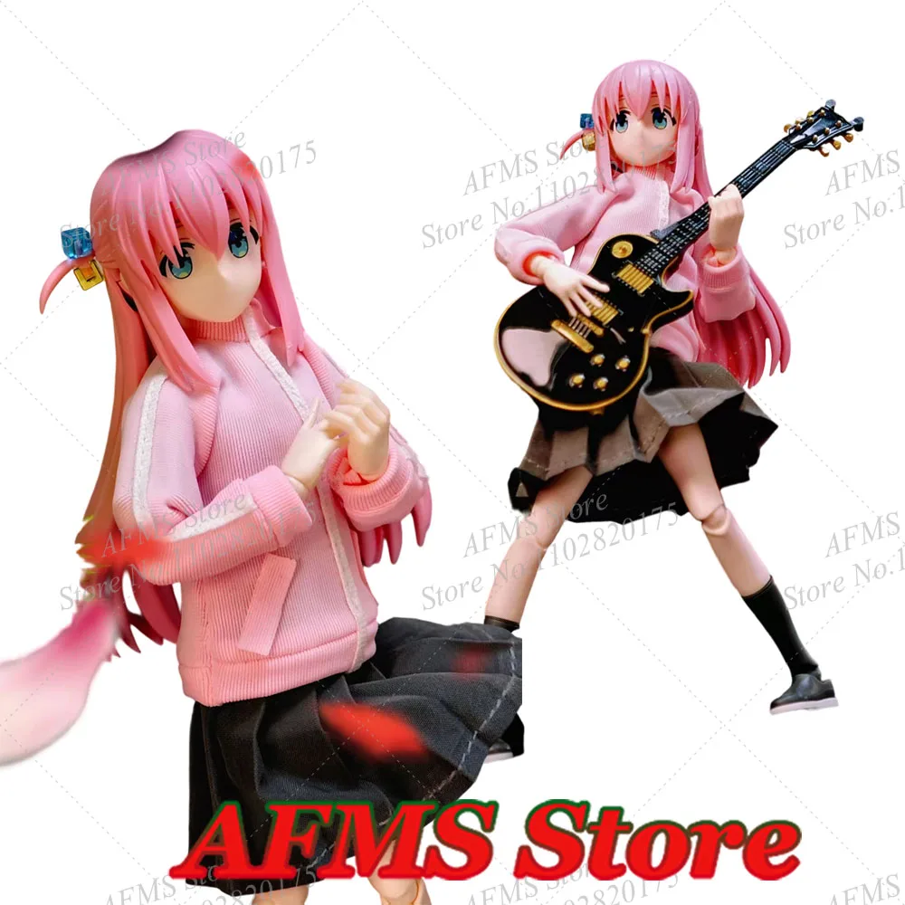 

1/12 Scale Collectible Figure Gotoh Hitori Rock Music Girl Pink Jacket Sportswear Pleated Skirt Uniform Fit 6Inch Action Figure