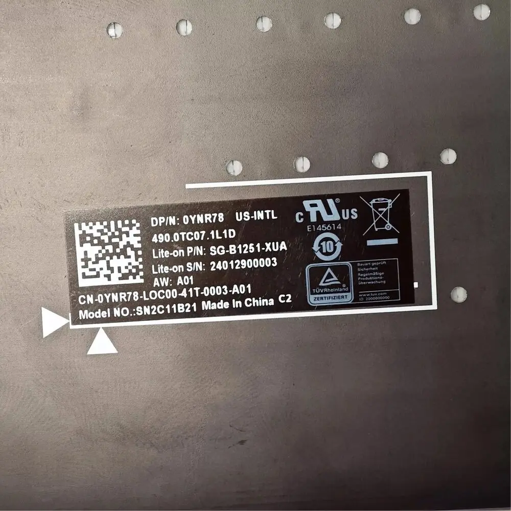 Teclado original para dell xps16-9640, 0ynr78