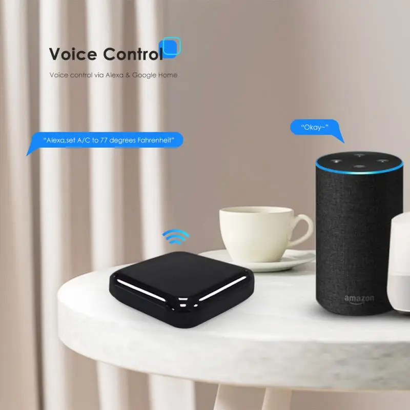 Controle Remoto Universal Smart Voice, Dispositivos Infravermelhos, Detecção de Umidade, 360 °