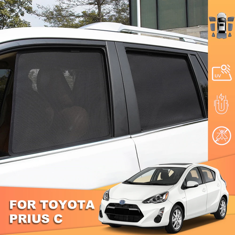 

For Toyota Prius C Aqua 2011-2021 Magnetic Car Sunshade Front Windshield Mesh Frame Curtain Rear Side Window Sun Shade Visor