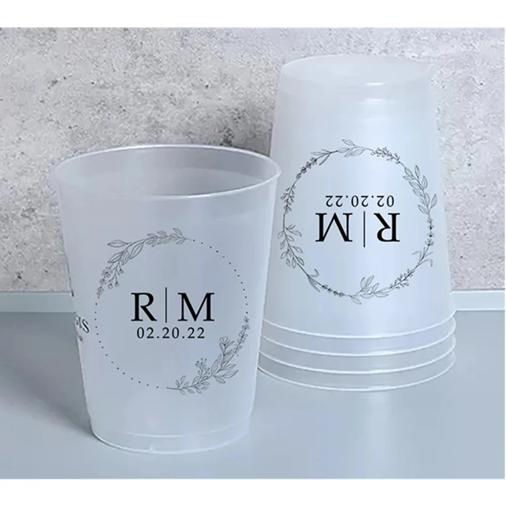 

Customized Frosted Shatterproof Flex Cups, Personalized Wedding Favor Cups, Wedding Favors, Minimalistic Wedding, Modern Wedding