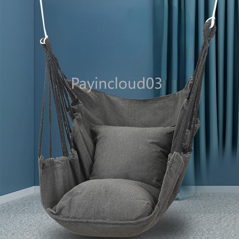 Hanging Swing Canvas Hanging Chair College Student Dormitory Hammock with Pillow Indoor Camping Swing Adult Leisure Chair