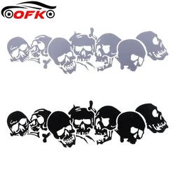 New SKULL Vinyl Car Stickers Motorcycle Decals Car Styling Accessories Fashion Black/Silver 22.8*6.7CM