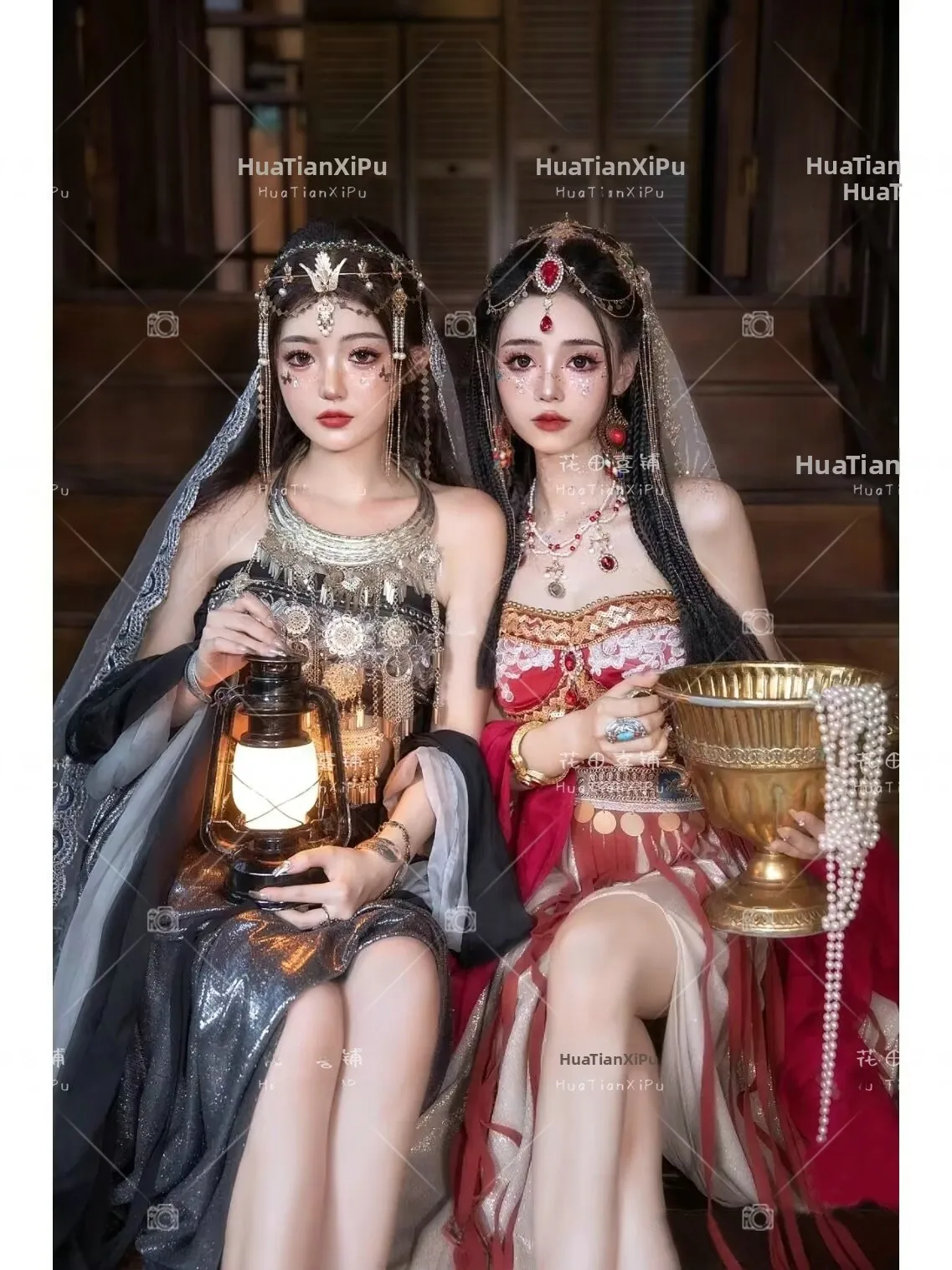 

Ancient Chinese Style Dance Girl Costume Friend Photography Outfit Stage Performance Clothes Personalized Sister Matching Out...