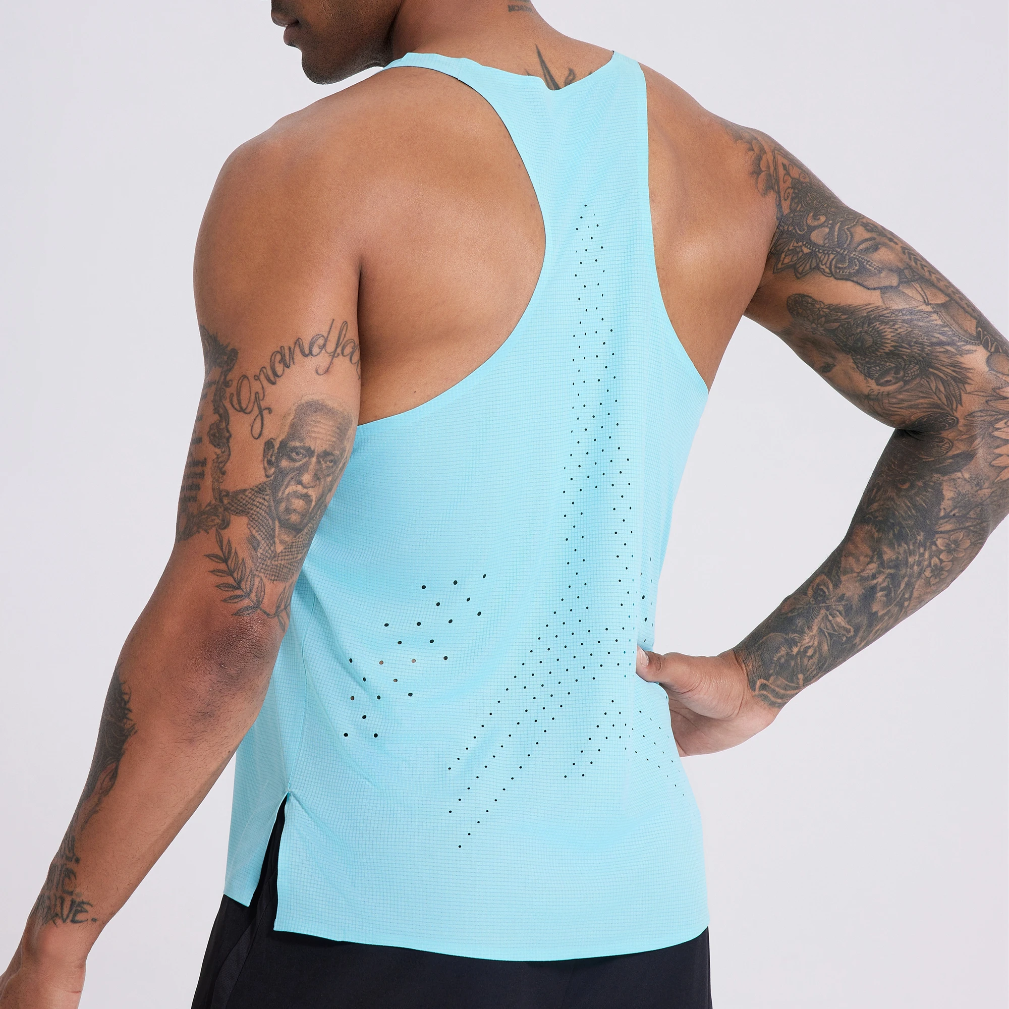 Mens Running Vests Ultralight Tops Marathon Outdoor Sport Tennis Fitness Sleeveless Hole Shirts Clothes Quick Drying Breathable