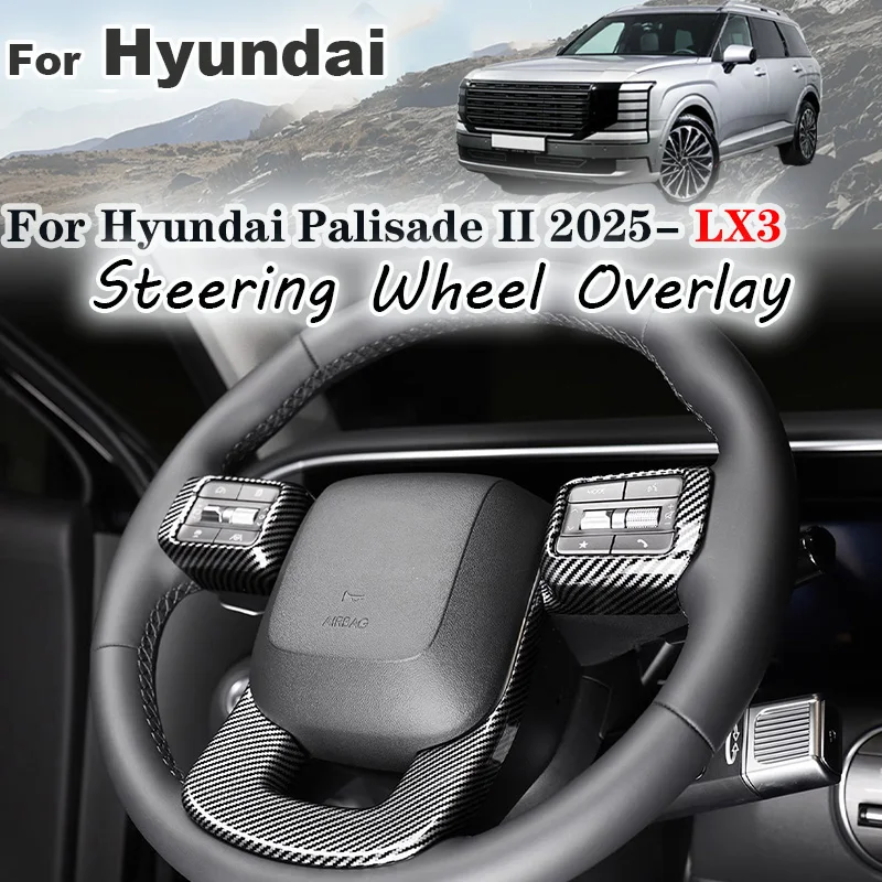 

For Hyundai Palisade 2025 2026 LX3 Car Steering Wheel Button Trim Cover Decoration Sticker Frame Protector Accessories Kit
