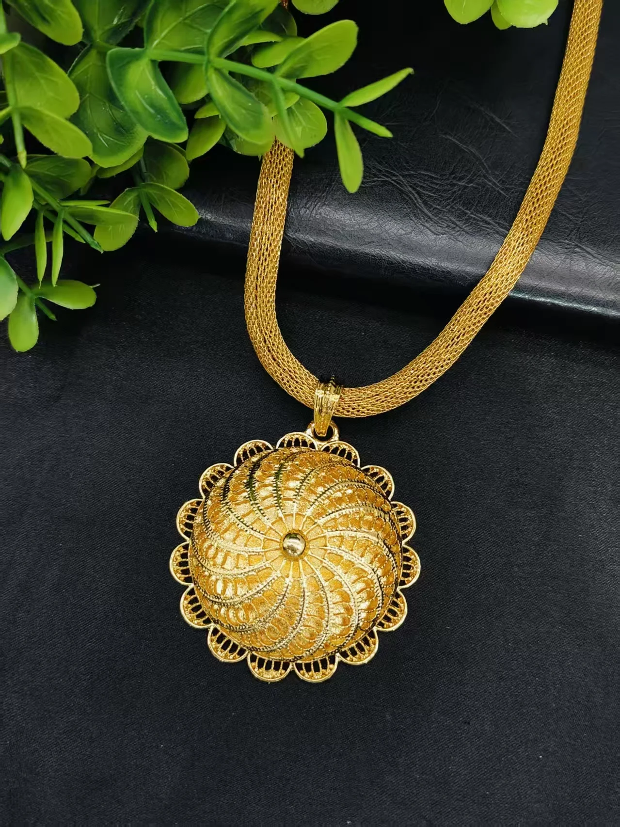 Nigeria Women Luxury Design Necklace Ring Earrings Bangle Hairpin Head Chain Gilding Dubai Africa Bridal Wedding Jewelry Set