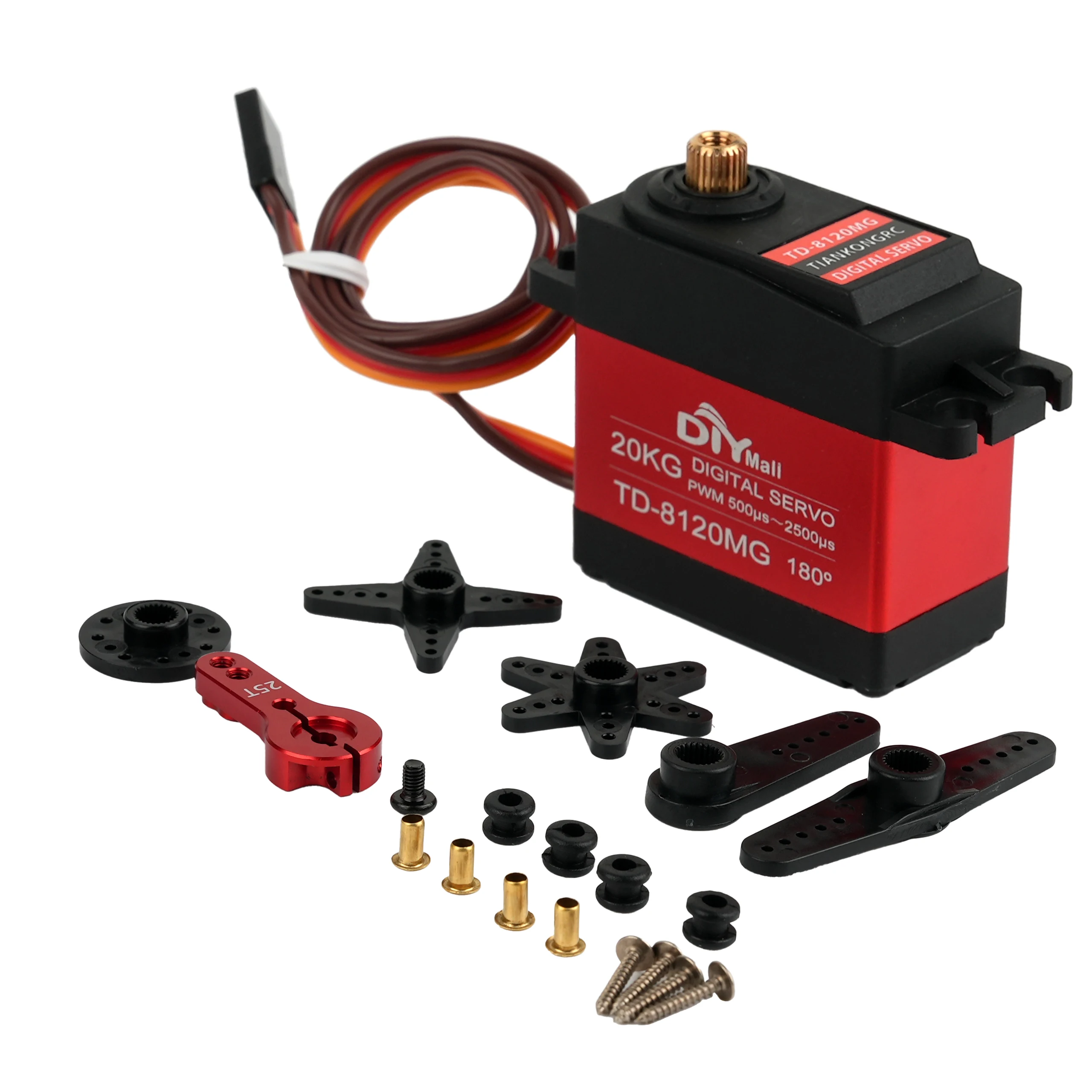 TD-8120MG 20KG Digital Servo - Waterproof Metal Gear, 180/270/360° Adjustable, High Torque for RC Car/Crawler/Model Vehicle