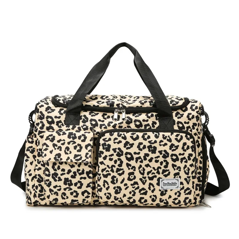 

Leopard Travel Shoulder Bag Zebra Print Retro European American Short-distance Travel Bag Sports Fitness Women's Travle Bag