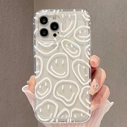 Phone Case For Samsung A54 5g A34 A52 A53 A55 A32 A14 A13 A15 Case galaxy S21 FE S22 S23 S24 Ultra Plus White Smile Clear Cover