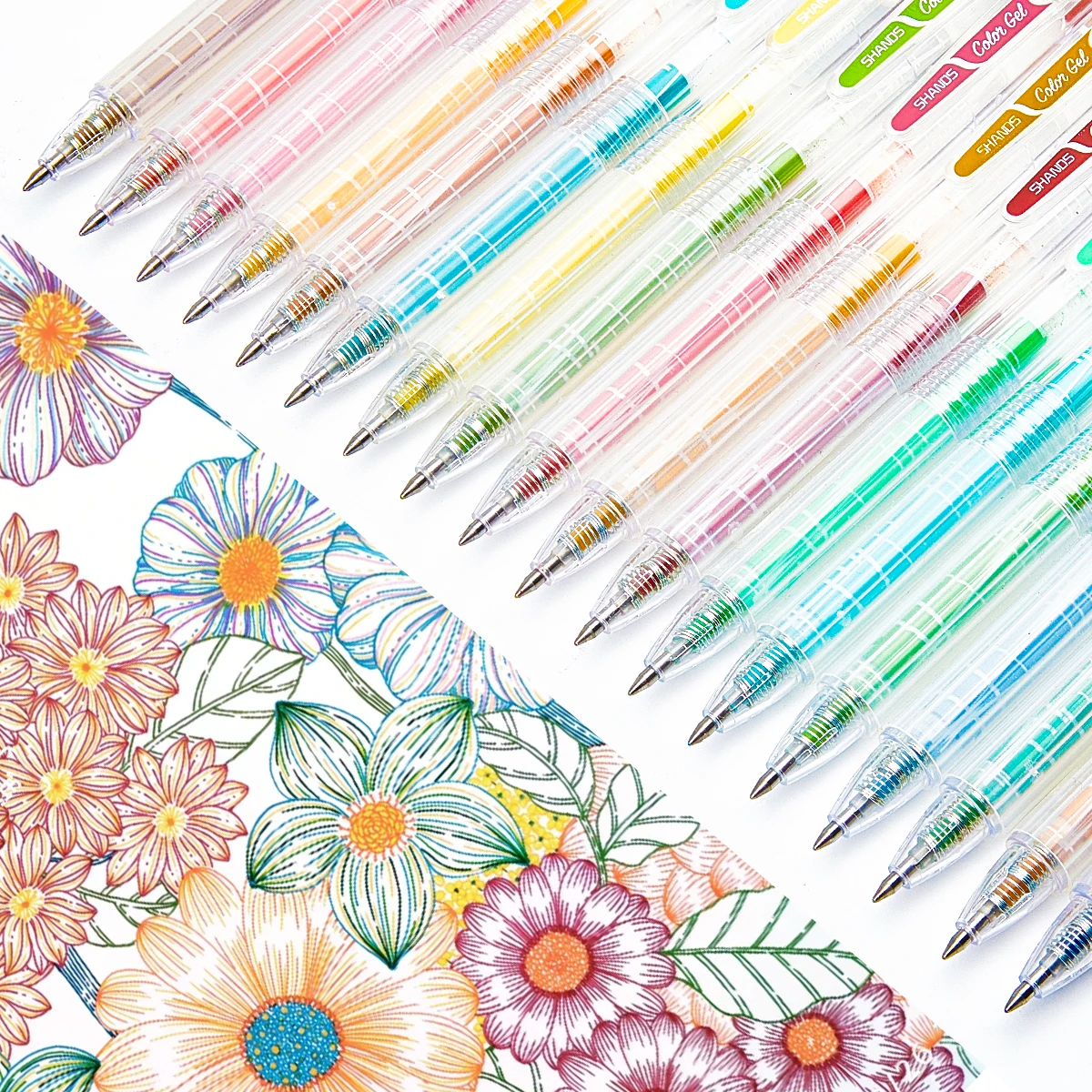 

18pcs Colored Gel Pens Set 0.5mm Retractable Fine Tip Quick-Dry Ink for Journaling Crafts Durable Back-to-School Supply