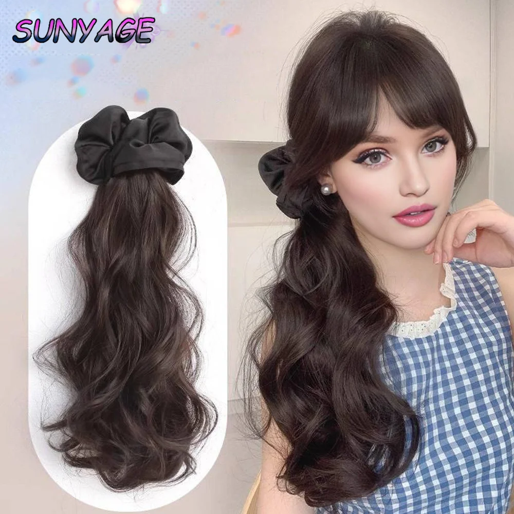 

Women's Fake Hair Braids Lazy Layered Curl Tail Low Ponytail Natural Looking Artificial Horse Tail Braid Korean Style Hair Acces