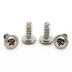 50pcs M1.4 M1.7 M2 M2.3 M2.6 M3 M4 Nickel Plated Steel PWB Screw Phillips Pan Head Flat Tail Self Tapping Screws With Washer
