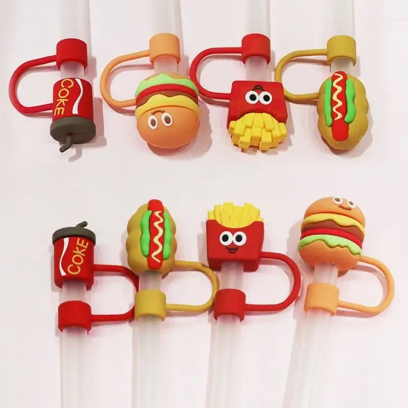 Straw Cover Cap for Stanley Cup 30&40 Oz Tumblers, 0.4in/10mm Cute Silicone Food Straw Topper Protector Lid Accessories
