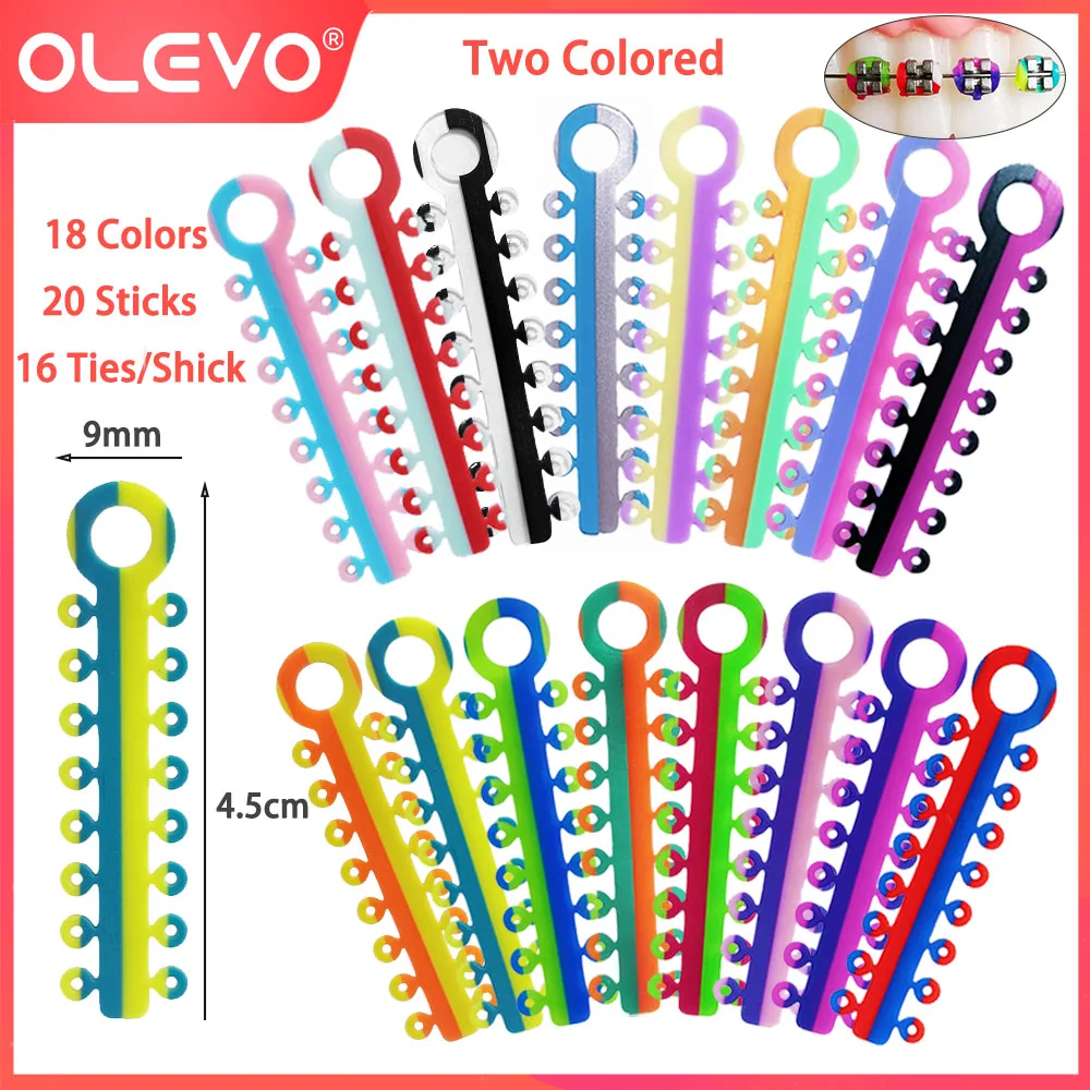 OLEVO 320Pcs/20Sticks Dental Orthodontic Leagues Rings Elastic Ligature Ties Rubber Bands for Teeth Braces Suspenders Dentistry
