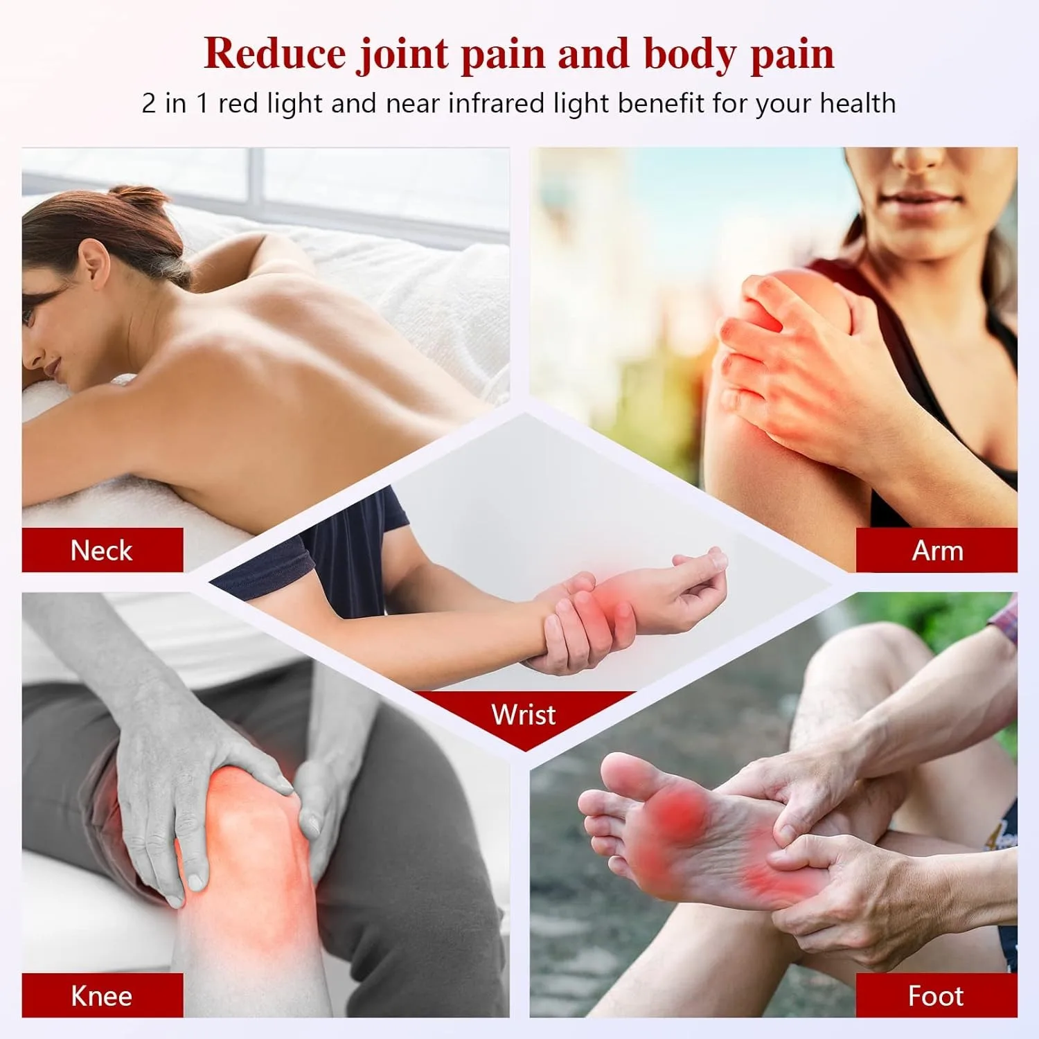 810nm Infrared Light Therapy Treatment, Wristband, Hand, Leg, Knee, Joint Pain Relief, Vibration Massager