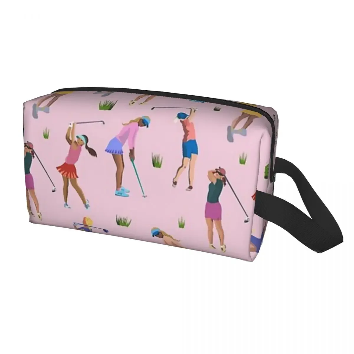 Golf Girls On The Course Makeup Bag for Women Travel Cosmetic Organizer Storage Toiletry Bags