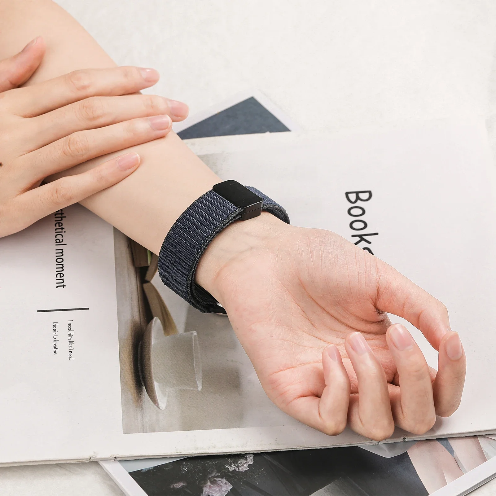 Correa de bucle magnético para Apple watch band 45mm 44mm 41mm 40mm 49mm 38mm 42mm pulsera de nailon iWatch series 9 8 7 6 5 3 ultra 2 se