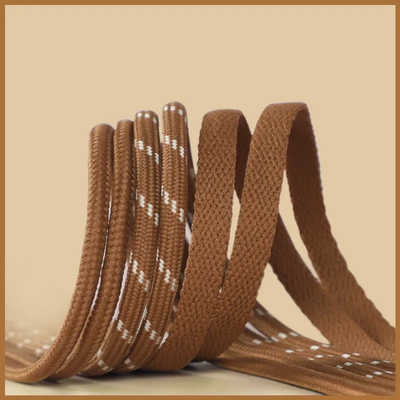 3 paires de lacets plats et ronds AF1, marron blé, cordes de remplacement d'automne pour baskets montantes en toile de basket-ball de Sport