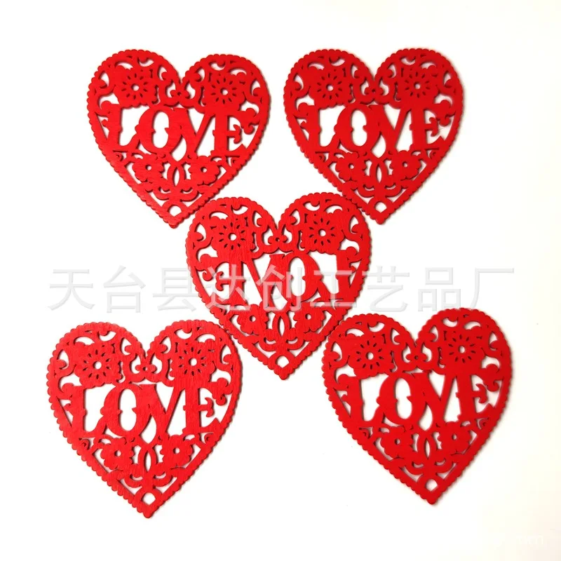 Natuurlijke LIEFDE gesneden perzik hart hanger houten houtsnippers, bruiloft benodigdheden kledingaccessoires liefde decoratieve hanger