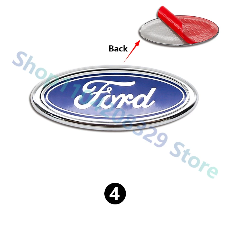 11.5x4.5cm Car Front Rear Trunk Emblem Cover Sticker for Ford Focus Mondeo Edge Ecosport Ranger Fiesta Fusion Kuga Accessories