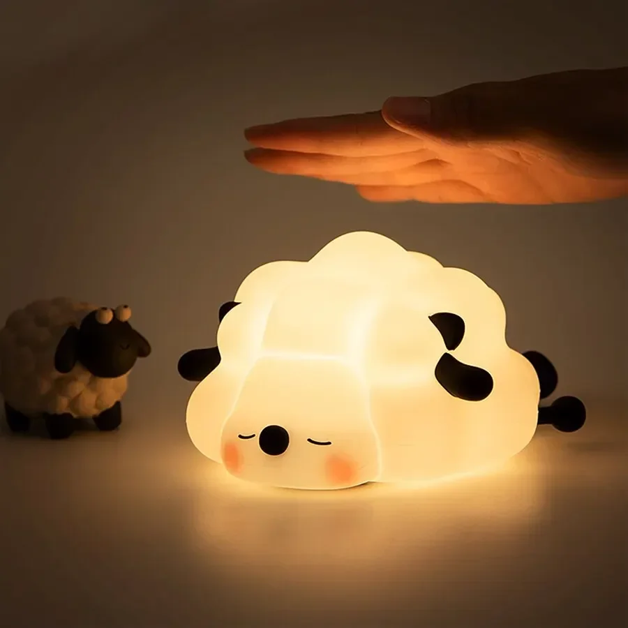 Cute LED Night Light Touch Sensor Cartoon Kid\'s Nightlights Silicone Child Holiday Christmas Gift Bedside Lamp Bedroom Decor