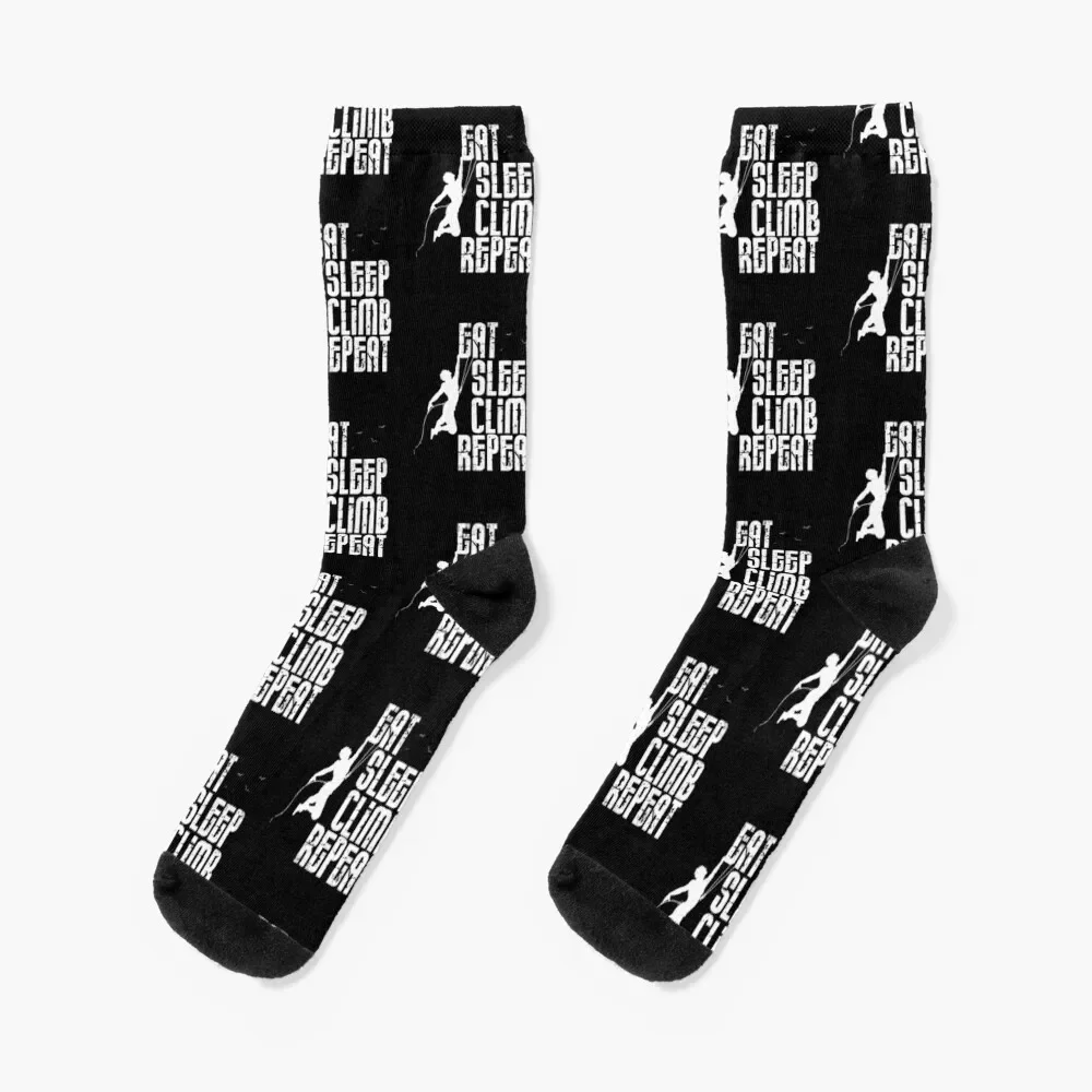 

Eat Sleep Climb Repeat Funny Gift for Climbers Socks basketball sports and leisure luxe gifts Boy Child Socks Women's