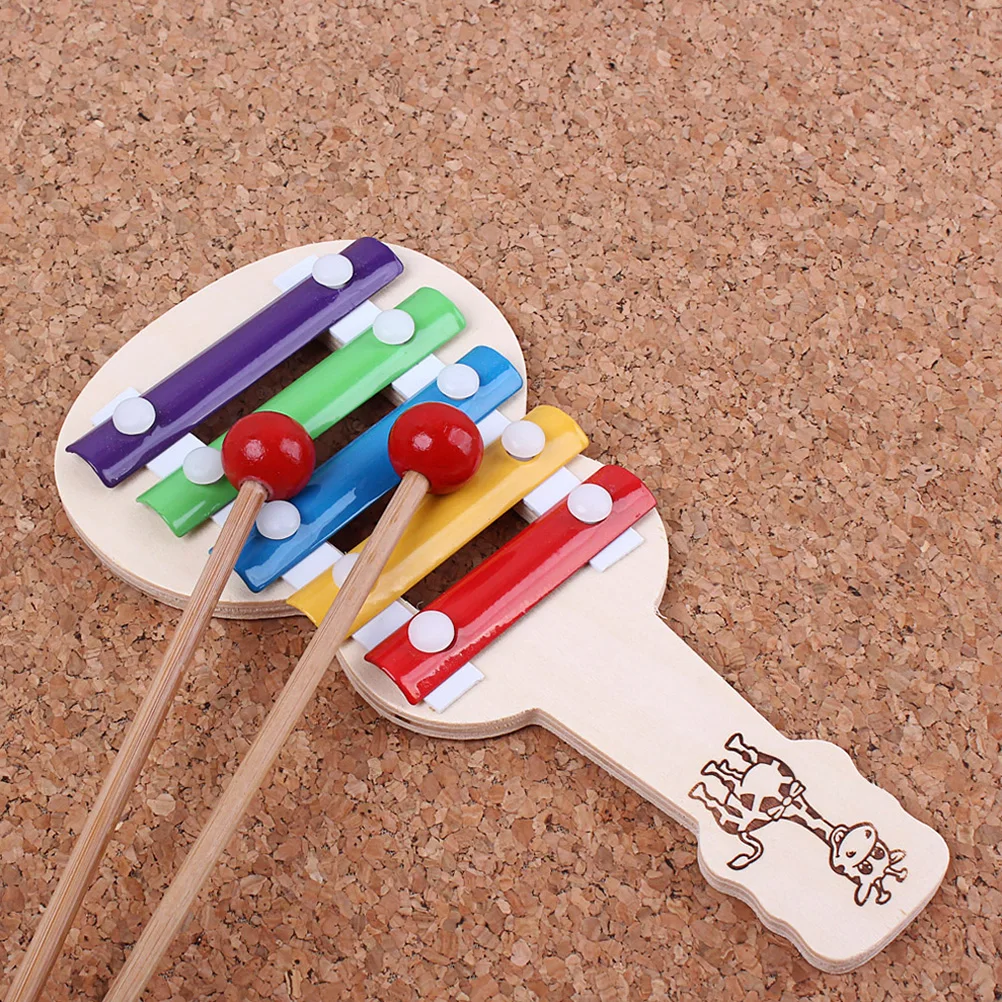 

Wooden Guitar Xylophone Kids Musical Instrument Colorful Educational Toy Fine Motor Skills Hand Eye Coordination