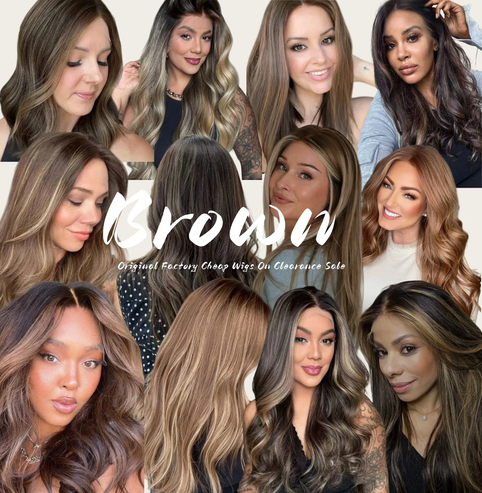 Ombre Chocolate Brown 180%High Density Synthetic HD Lace Front Wig Realistic Hairline Wig High 24 Inch Long Length Body Wave Wig