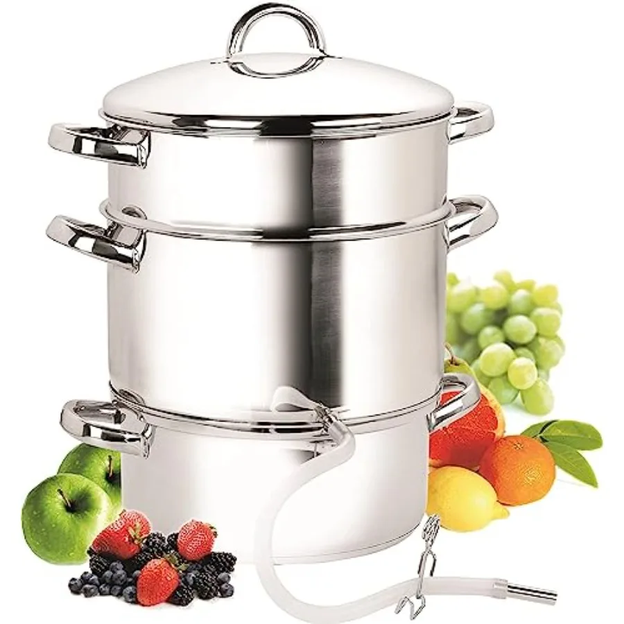 

Cooks Standard Basics 11 Quart Steam Canner Juice Extractor With Water/Cooking Pan, Mirror Satin Stainl Steel, Juice Pan, Strai
