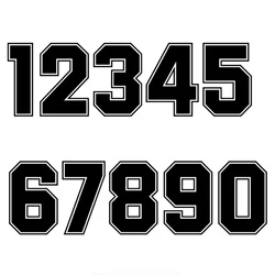 Car Sticker 0 1 2 3 4 5 6 7 8 9 Racing Number Helmet Racing Vinyl Decals Motorcycle Accessories Sticker