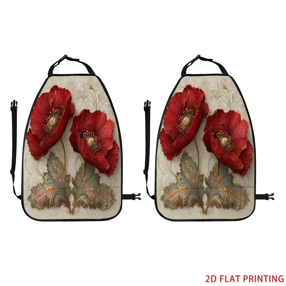 2D Plane Printing 2pcs Backseat Protector Seat Covers Individuation Decoration Animal Friends Pattern Applies To Various Models