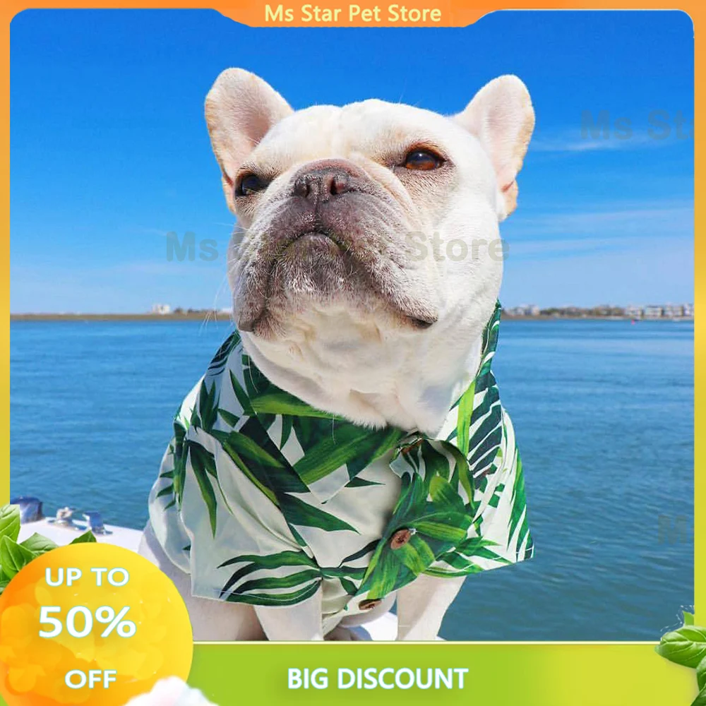 

Hawaiian Dog Shirts, Summer Beach Clothes, Pet Vest, Floral T-Shirt, Small Cat, Chihuahua