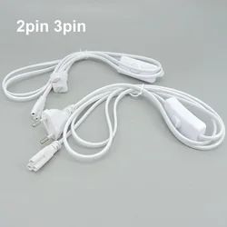 2pin 3pin 2hole 3hole AC Switch Cable T5 T8 LED Tube Power supply Charging extend Wire ON/OFF Connector Lighting Accessory