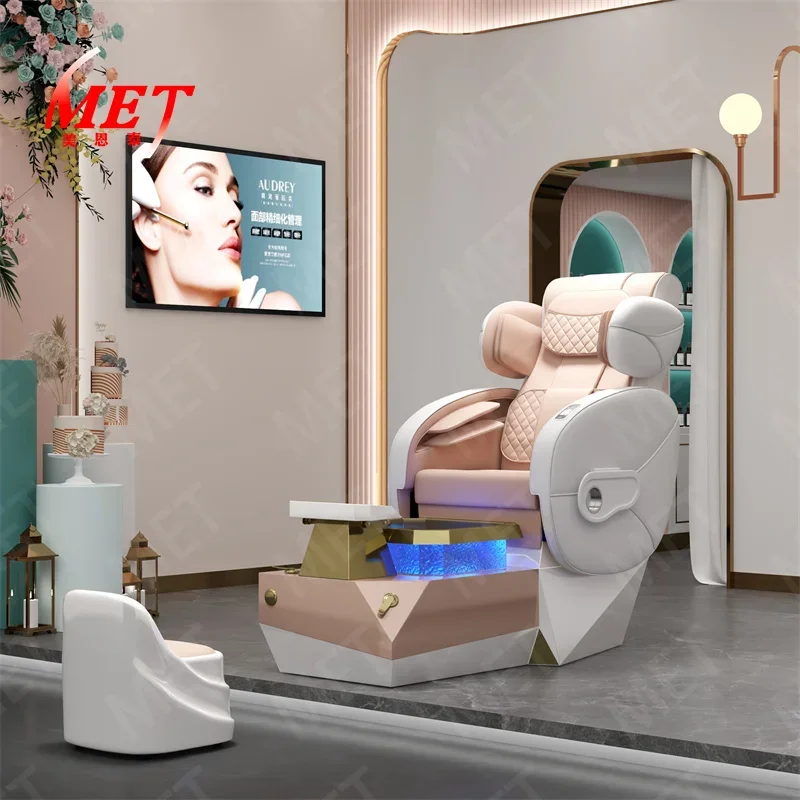 Beauty Reclining Manicure Foot Spa Electric Spa Pedicure Chair With Human Touch Massage