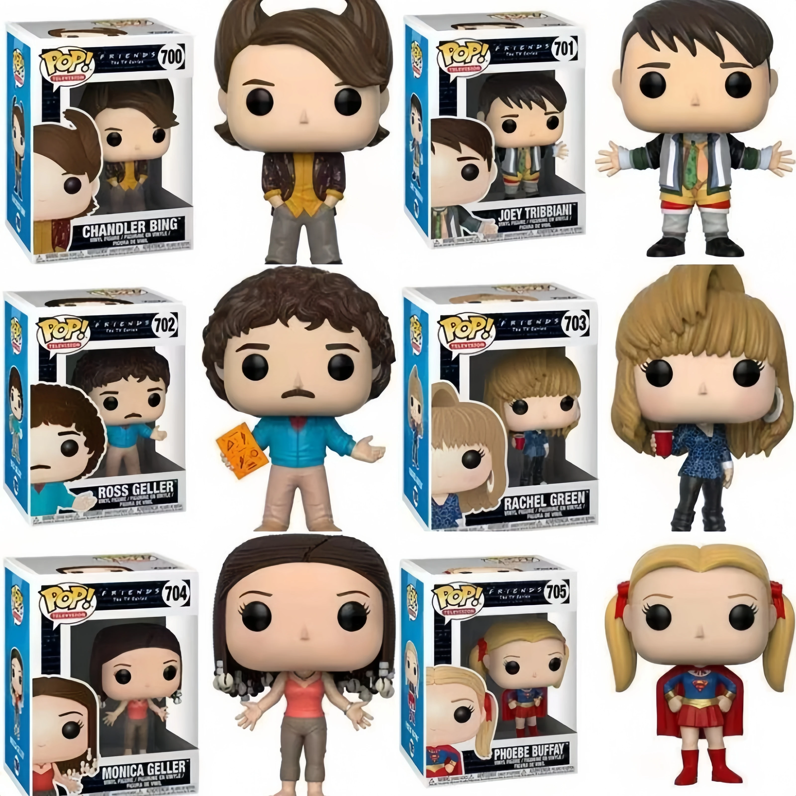 New Funko Pop Friends Rachel Green#261 Ross Geler#262 Monica Geller#1069 Phoebe Buffay#705  Vinyl Figure Doll Model Gitfs Toys