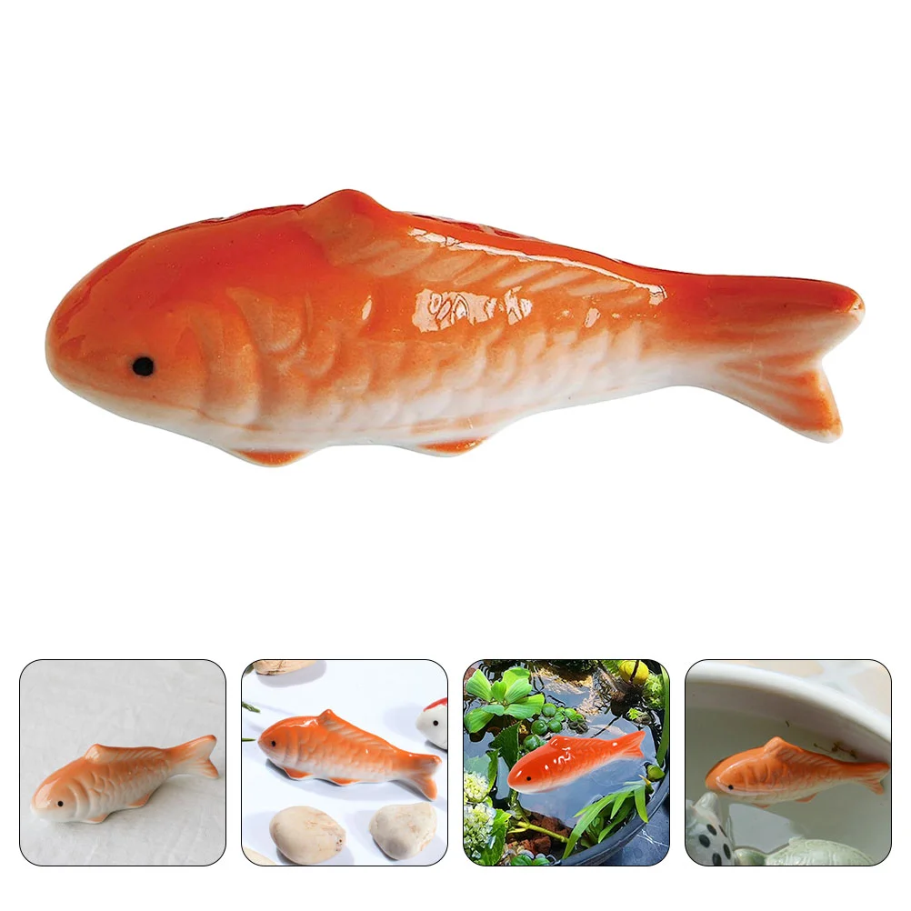 

2 Pcs Decorate Floating Fish Ornaments Animal Aquarium Ceramics Volcano Shape Tank Statue