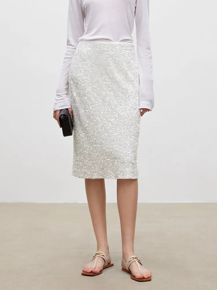 

Роскошная бархатная юбка Deebydwang Heavy Industry с блестками, эффектная, сияющая, А-силуэт