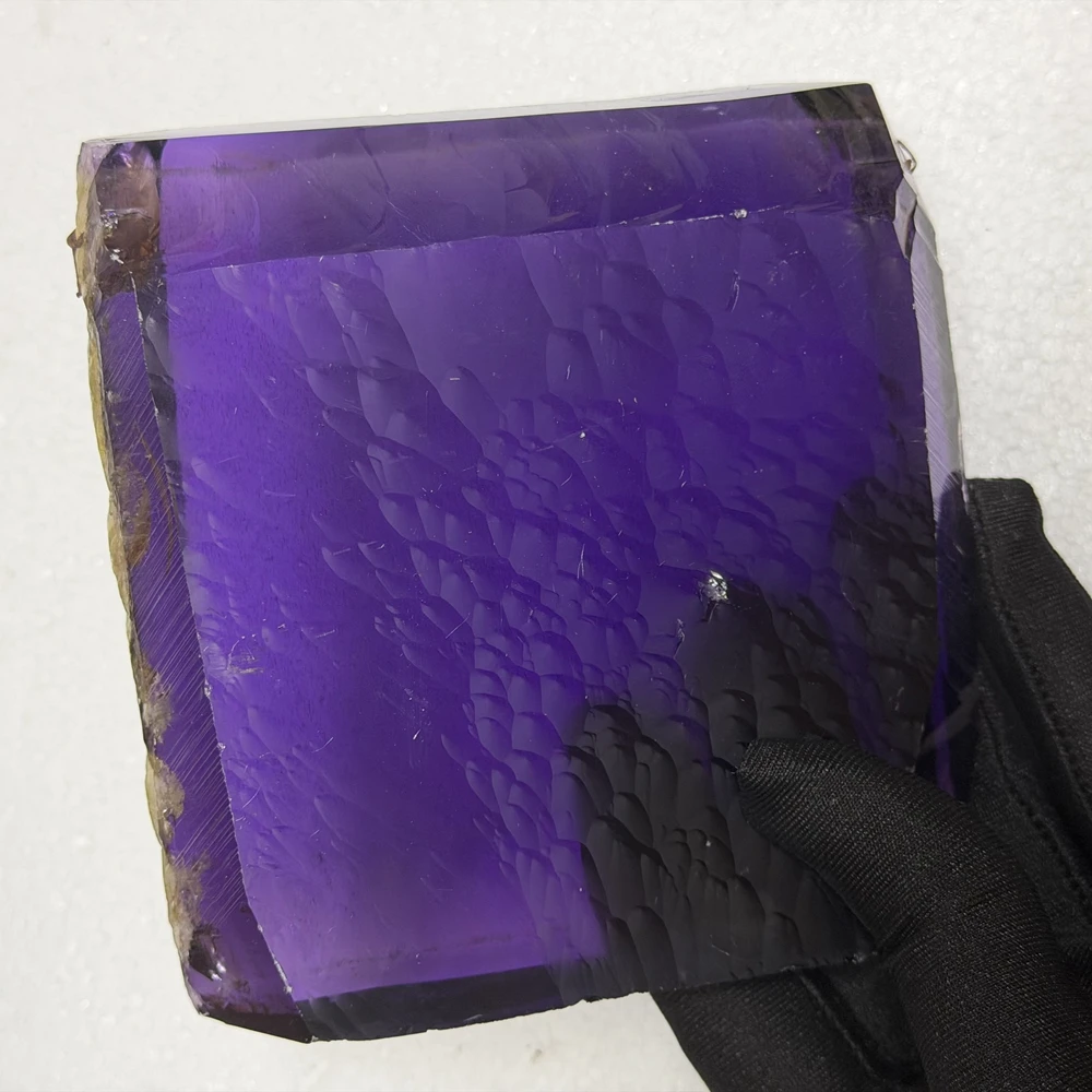 Synthetic Amethyst Raw Stone 26mm Thickness Lab Grown Purple Quartz Rough Gem Material For Cabbing