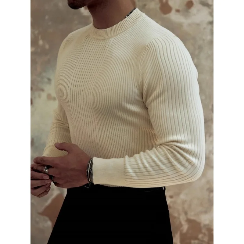 

New Striped American Retro Sports Fitness Basement Outer Wear Youth Knitted Sweater Men's Trendy Brand Autumn Winter