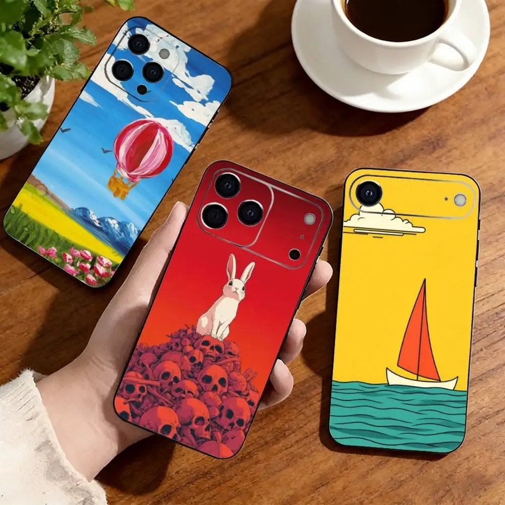 

Retro Streetwear Aesthetic Phone Case For iPhone17,16,15,14,13,12,11 Plus,Pro Others Soft Black Cover