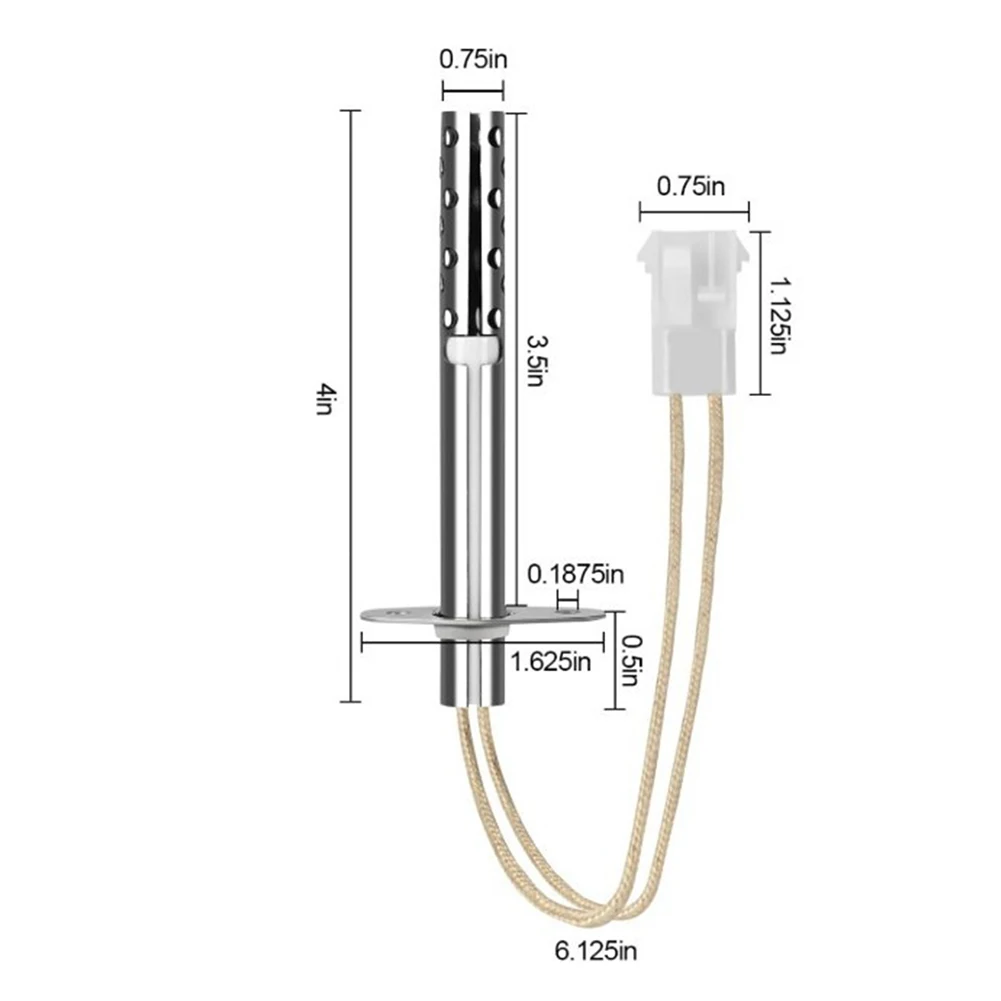 

Запасной воспламенитель для печи белого/серебристого цвета для систем отопления, высокотемпературный, устойчивый к высоким температурам