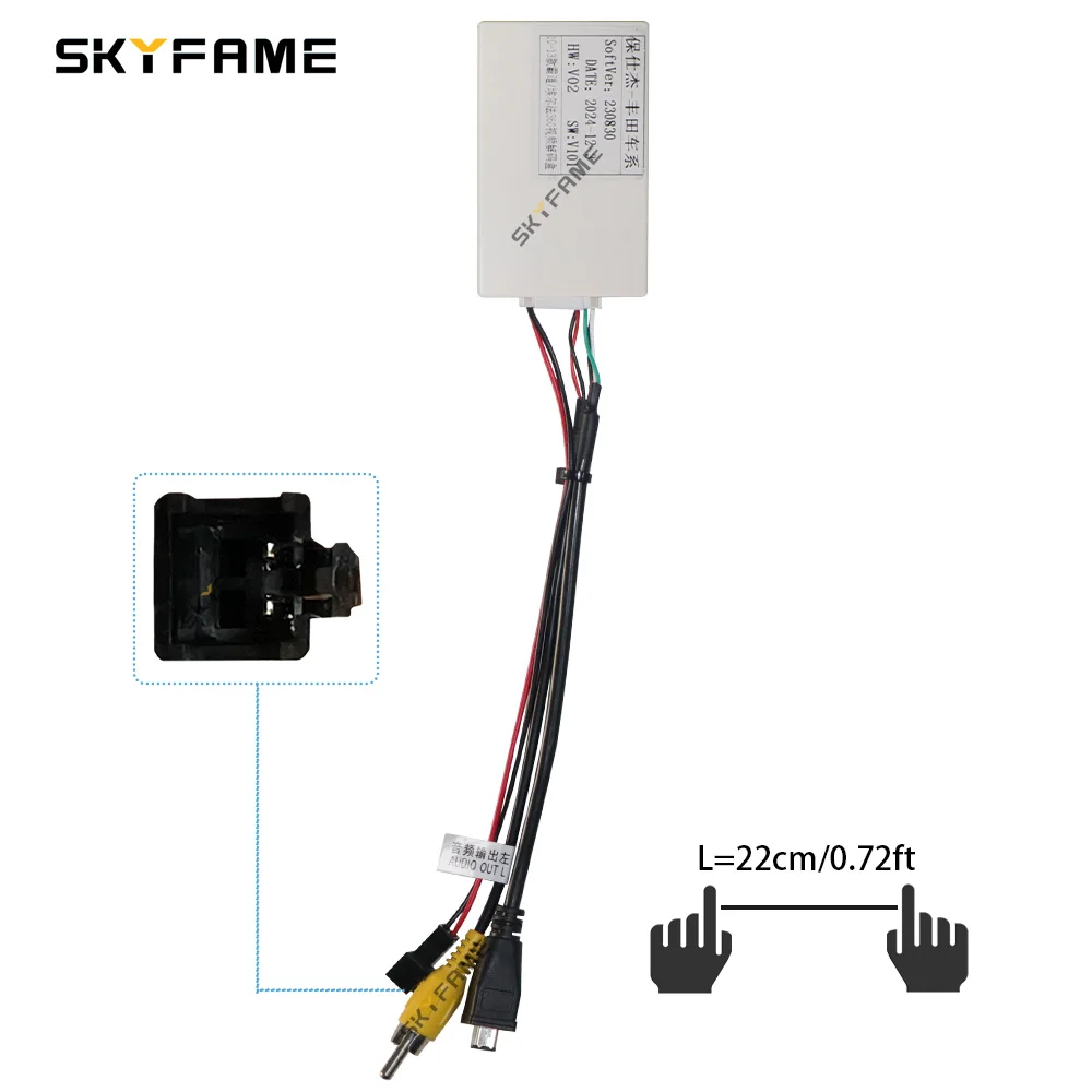 Decodificador de cámara de marcha atrás panorámica Original SKYFAME Car 360 para Toyota LVDS a CVBS