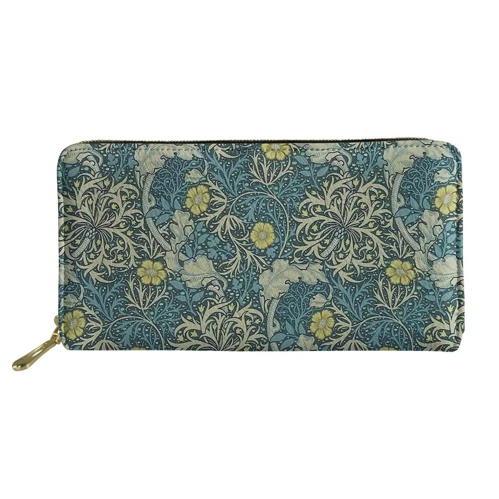 William Morris pimpernel-billeteras largas de tela para niñas, bolso de mano con cremallera para teléfono, Cartera de mano, 2022