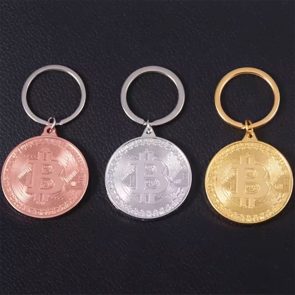 

Newest Bitcoin Keychain Music Band Keyring Pendant Women and Men Jewelry Collection Gift