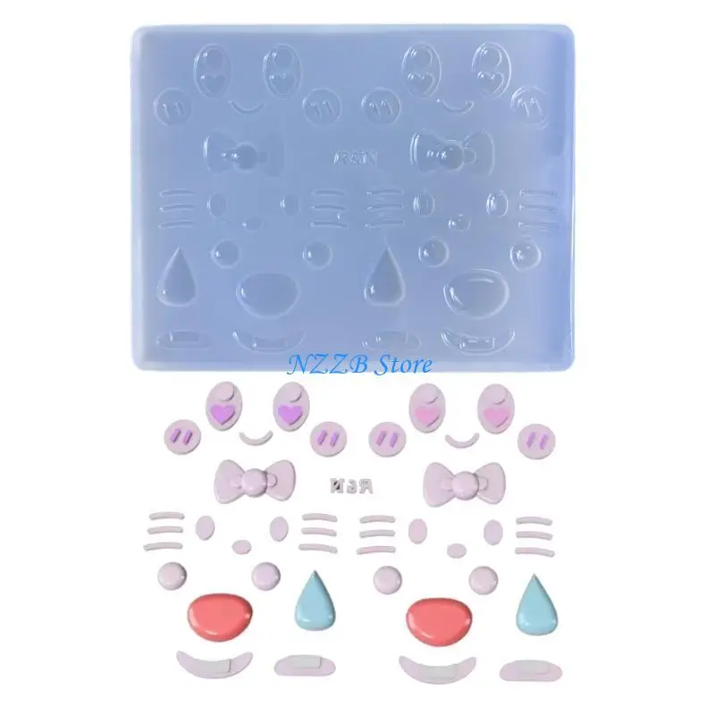 T21F لامعة الهندسة العين الصغيرة التعبير سيليكون الايبوكسي الراتنج قالب Keychain بها بنفسك المفاتيح قلادة مجوهرات للزينة حقيبة