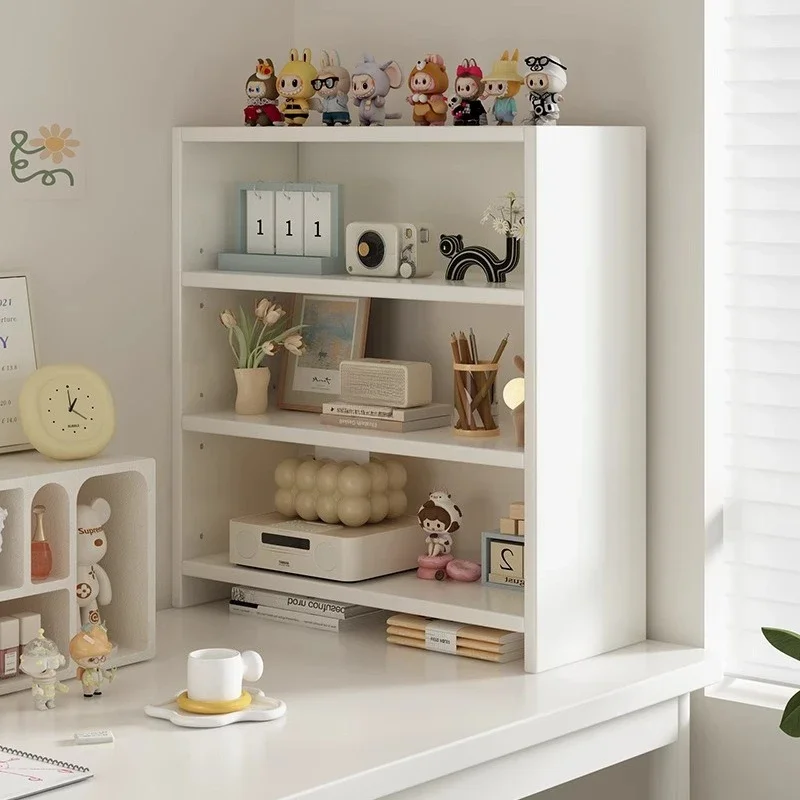 Simple Bookshelf Desktop Shelf Display Desk Side Multi layer Storage Cabinet School