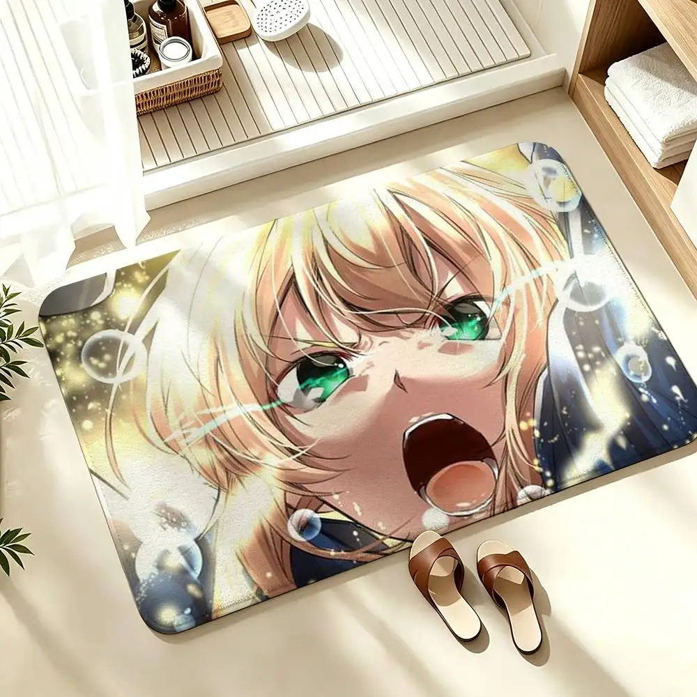 Artoria P-Pendragon S-Saber Fate Fgo FSN  Soft Absorbent Decorative Floor Mat for Bathroom Entryway Living Room